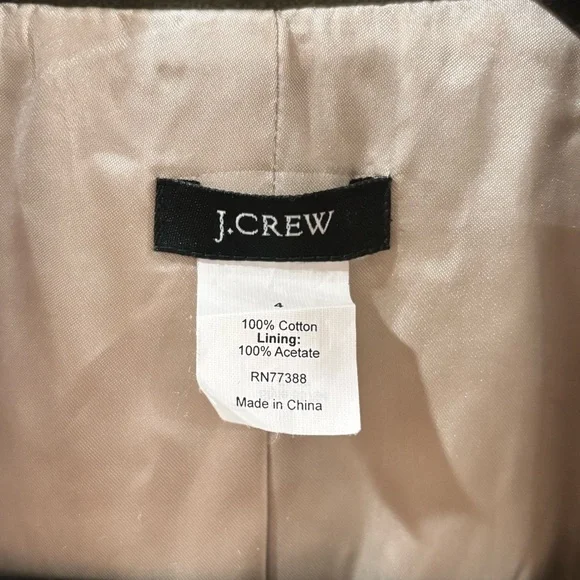 J.Crew Olive Green Velvet Blazer – Size 4 – Tailored Fit, Fully Lined - Picture 4 of 10